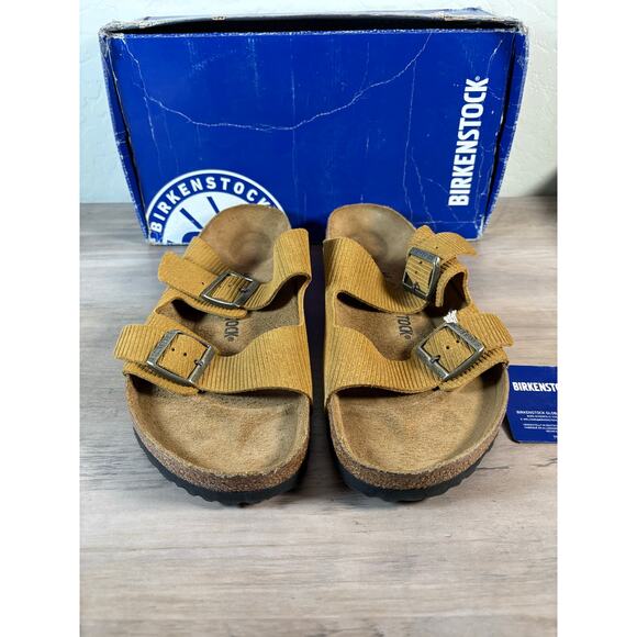 Birkenstock Arizona BS Corduroy Cork Brown Tan Size 46 US Men\'s 13‎ NEW in Box
